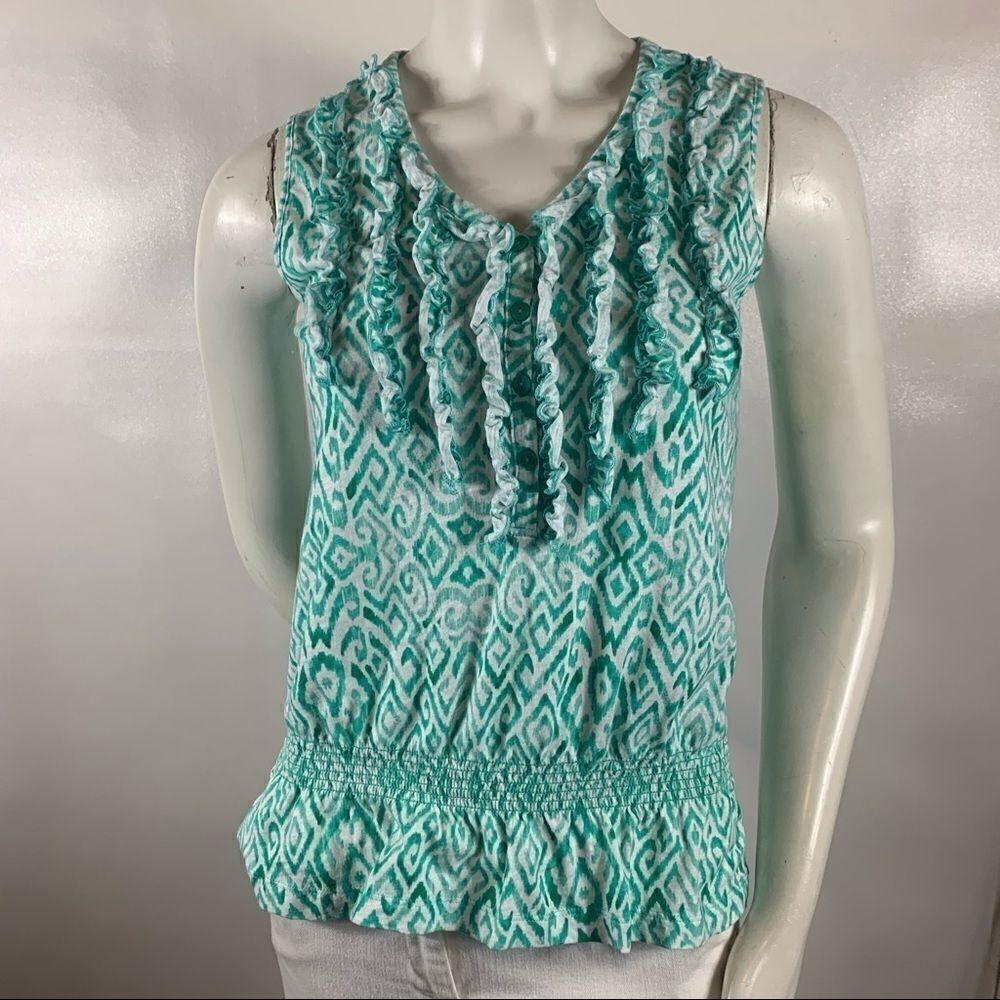 3FOR$20 Jones New York Size Teal Ruffle Sleeveless top size: small